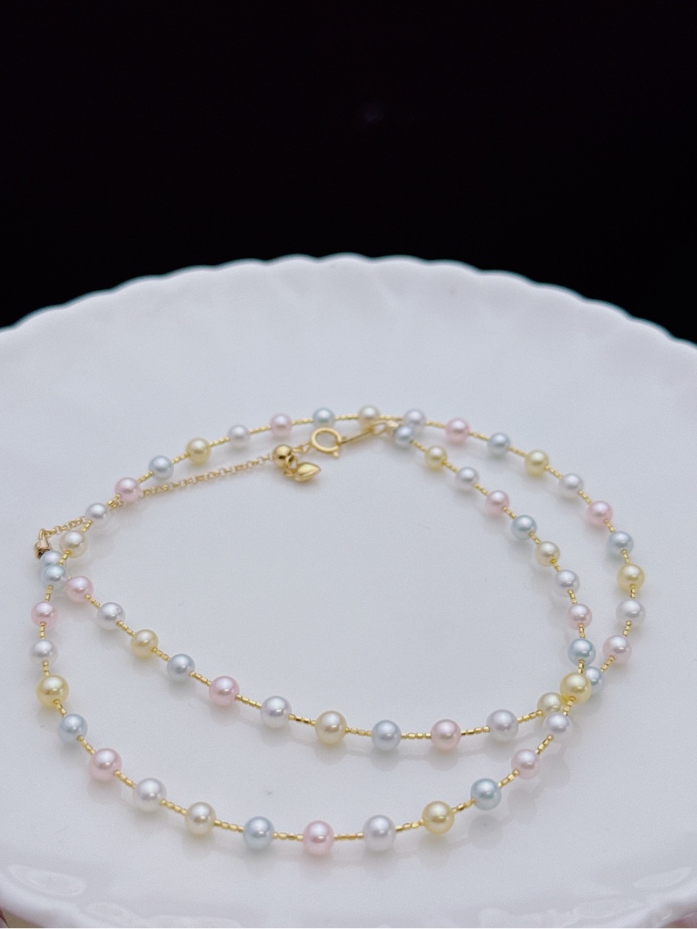 26X506 Handmade S925 Candy Color Freshwater Baby Pearl Floating Necklace 16+2”